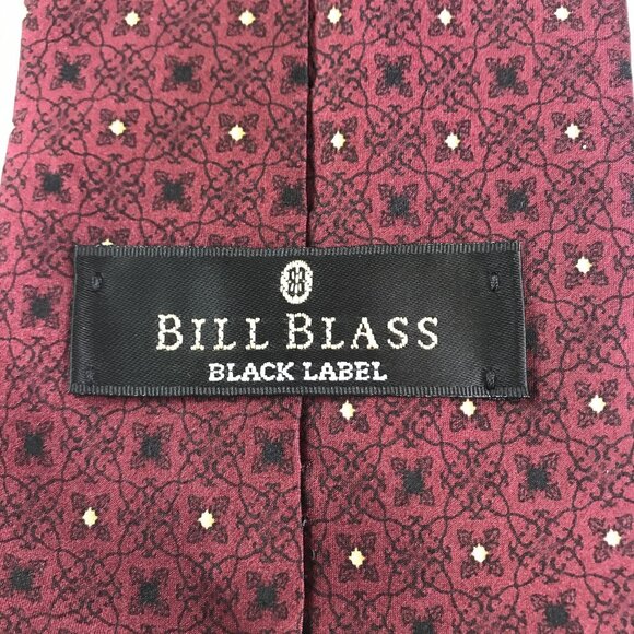Vintage Bill Blass Black Label Mens Imported 100% Silk Maroon Tie - Picture 5 of 5